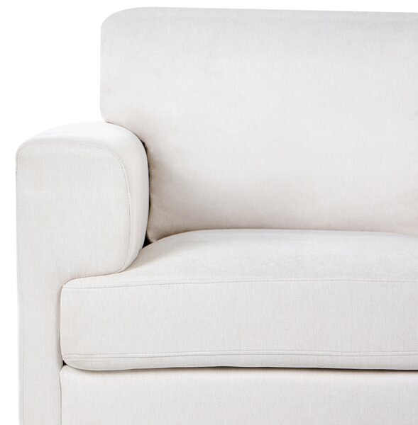 2-miestna pohovka svetlobéžové látkové čalúnenie železné nohy minimalistický štýl mid century modern