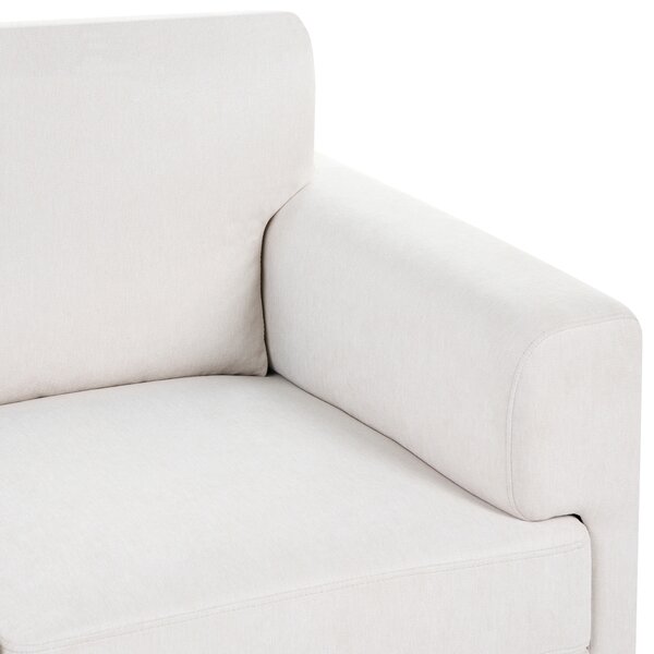 2-miestna pohovka svetlobéžové látkové čalúnenie železné nohy minimalistický štýl mid century modern