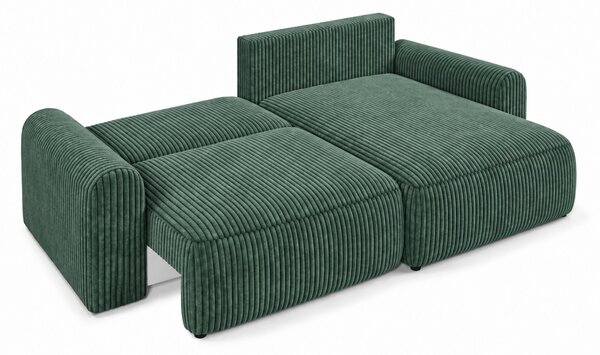Rozkladacia obojstranná sedacia súprava do L NORDEN TILIA 250x140 cm, zelená