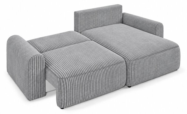 Rozkladacia obojstranná sedacia súprava do L NORDEN TILIA 250x140 cm, svetlosivá