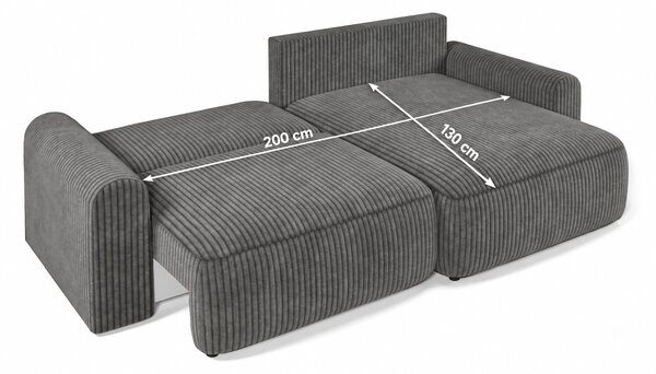 Rozkladacia obojstranná sedacia súprava do L NORDEN PAROS 250x140 cm, svetlosivá