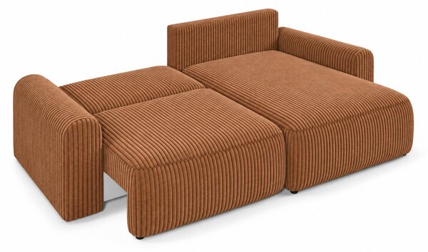 Rozkladacia obojstranná sedacia súprava do L NORDEN TILIA 250x140 cm, terakotová