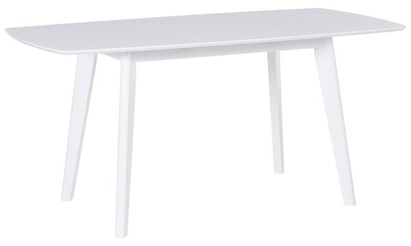 Jedálenský stôl biely drevené nohy 120 - 160 x 80 cm obdĺžnikový tvar rozkladací škandinávsky štýl kuchyňa jedáleň