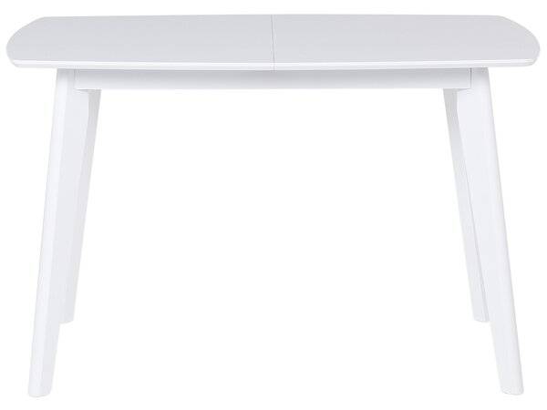 Jedálenský stôl biely drevené nohy 120 - 160 x 80 cm obdĺžnikový tvar rozkladací škandinávsky štýl kuchyňa jedáleň