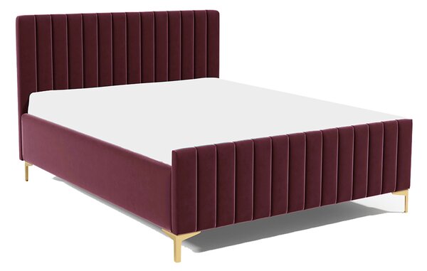Posteľ RUBY 25 STANDARD 140x200 cm - zlaté nohy Ružová