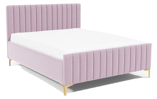 Posteľ RUBY 25 STANDARD 140x200 cm - zlaté nohy Ružová