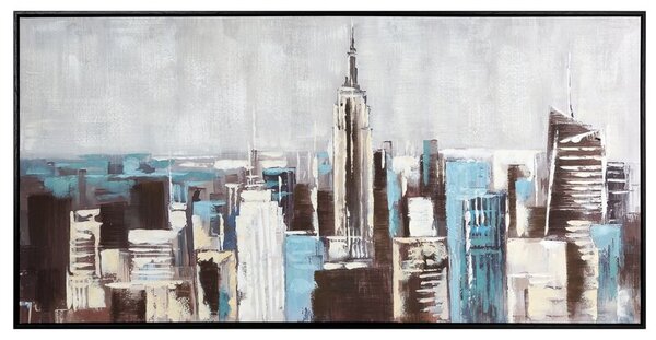 Dekorstudio Ručne maľovaný obraz na plátne s motívom New Yorku 120x60cm - krémový