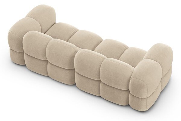 Béžová zamatová pohovka 250 cm Loretto – Cosmopolitan Design
