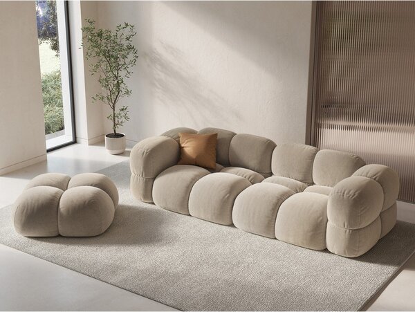 Béžová zamatová pohovka 250 cm Loretto – Cosmopolitan Design
