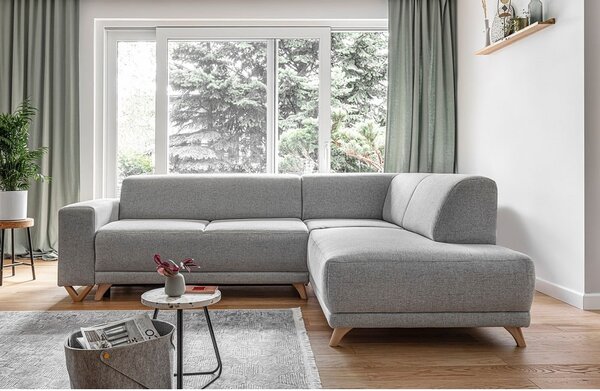 Svetlosivá rozkladacia/s úložným priestorom rohová pohovka (pravý roh/do L) Classy Sophie – Miuform