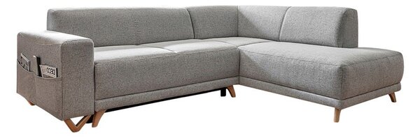 Svetlosivá rozkladacia/s úložným priestorom rohová pohovka (pravý roh/do L) Classy Sophie – Miuform