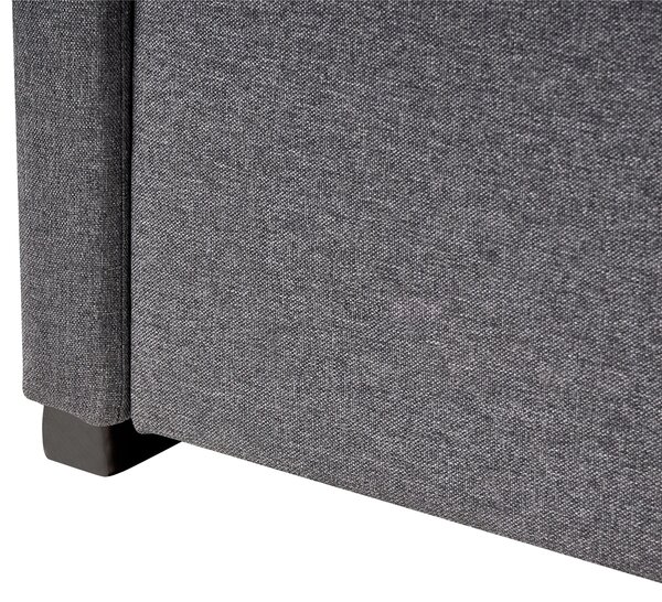 Rozkladacia posteľ tmavosivé látkové čalúnenie 90 x 200 cm posteľ pre hostí prístelka