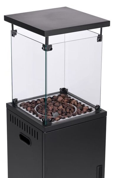 Plynový ohrievač, sálavý ohrievač, 13 kW sklenený ohrievač do záhrady, na terasu, reduktor, sopečné kamene