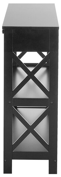 Konzolový stolík čierna MDF 80 x 100 x 30 cm 1 zásuvka 2 police úložný priestor moderný rustikálny štýl obývačka predsieň