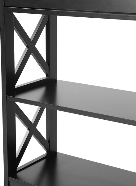 Konzolový stolík čierna MDF 80 x 100 x 30 cm 1 zásuvka 2 police úložný priestor moderný rustikálny štýl obývačka predsieň