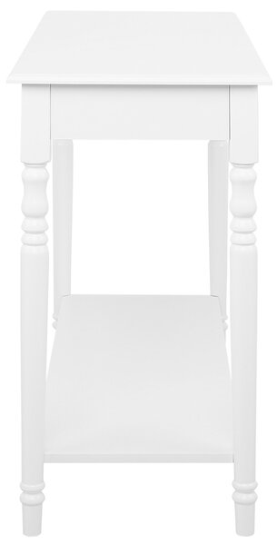 Konzolový stolík biely MDF 40 x 102 cm úložný priestor zásuvka polica vidiecky rustikálny štýl obývačka predsieň