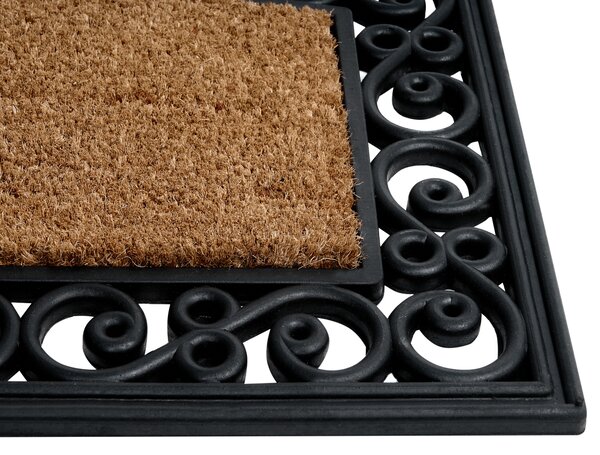 Rohožka prírodné kokosové vlákno 45 x 75 cm PVC povlak protišmyková rohož do interiéru moderná