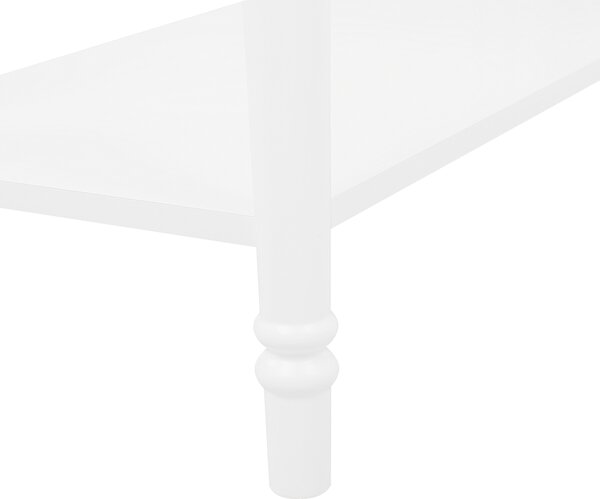 Konzolový stolík biely MDF 40 x 102 cm úložný priestor zásuvka polica vidiecky rustikálny štýl obývačka predsieň