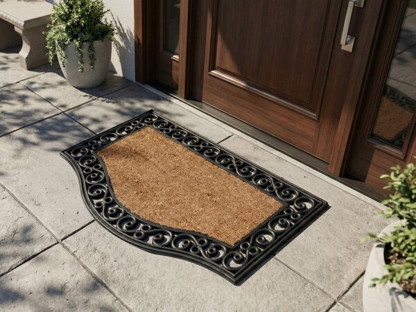 Rohožka prírodné kokosové vlákno 45 x 75 cm PVC povlak protišmyková rohož do interiéru moderná