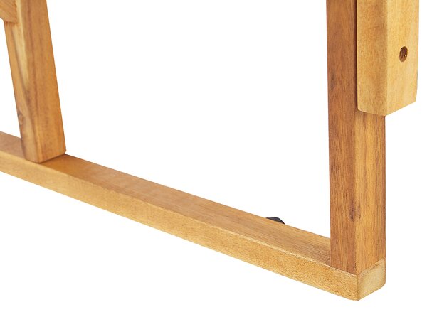 Skladací stolík na balkón svetlý drevený akáciové drevo 60 x 55 cm záhrada terasa