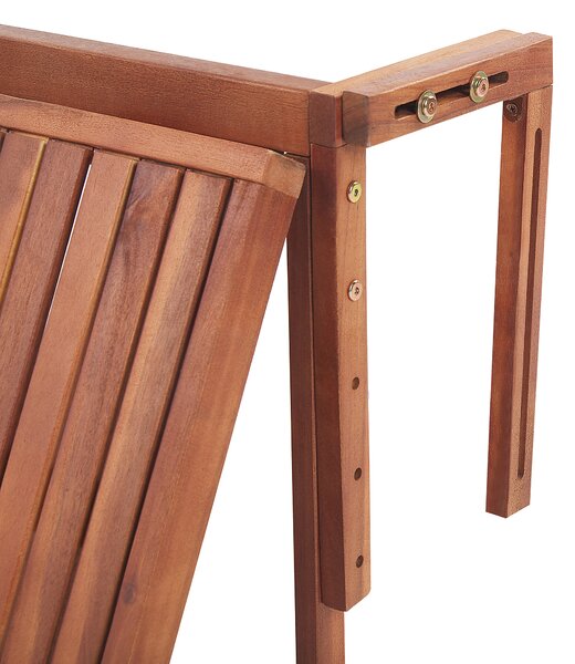 Skladací stolík na balkón tmavý drevený akáciové drevo 60 x 55 cm záhrada terasa