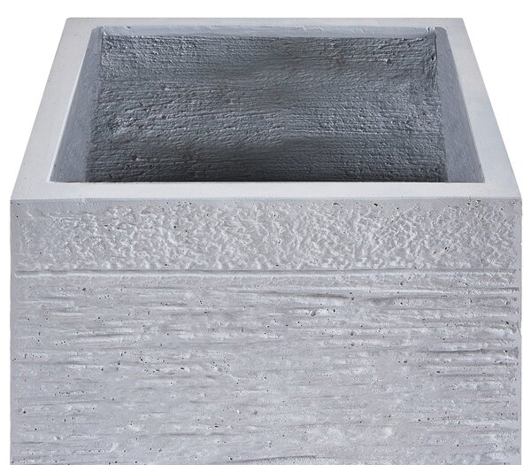 Kvetináč biely zmes hliny a vlákien 30 x 30 x 28 cm štvorcový tvar odolný voči UV žiareniu moderný štýl interiér exteriér záhrada