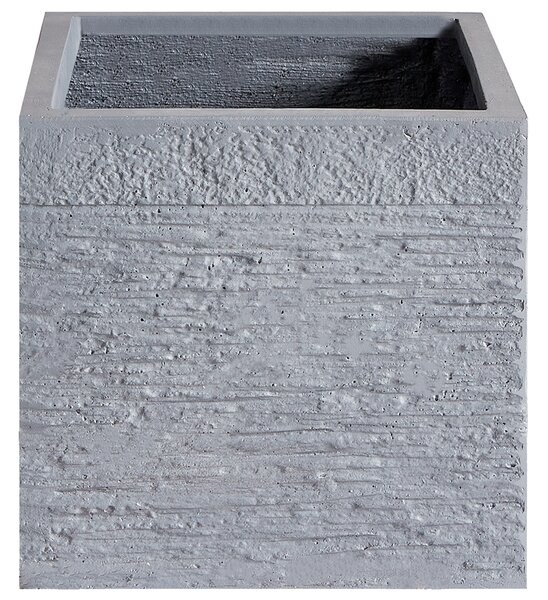 Kvetináč biely zmes hliny a vlákien 30 x 30 x 28 cm štvorcový tvar odolný voči UV žiareniu moderný štýl interiér exteriér záhrada