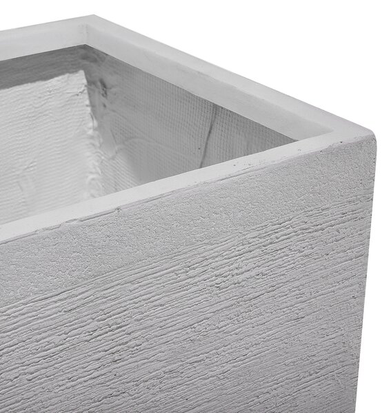 Kvetináč sivý zmes hliny a vlákien 40 x 40 x 38 cm štvorcový tvar odolný voči UV žiareniu moderný štýl interiér exteriér záhrada