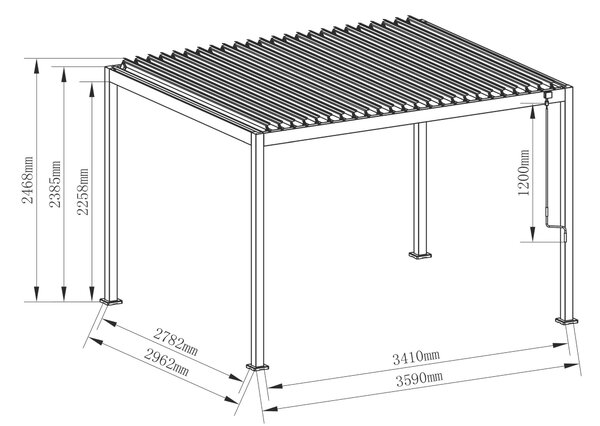 PERGOLA velikost: 359/238/296 cm Gardenson - Online Only záhrada, Online Only