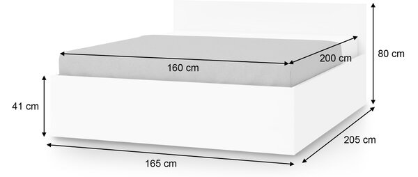 Manželská posteľ s úložným priestorom Dolly New 160x200 - biela
