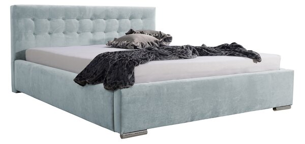 Posteľ PIPER 01 STANDARD 180x200 cm - strieborné nohy Modrá