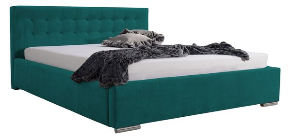 Posteľ PIPER 01 STANDARD 180x200 cm - strieborné nohy Modrá