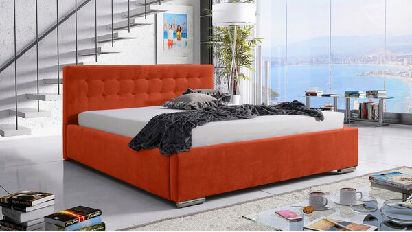 Posteľ PIPER 01 STANDARD 180x200 cm - strieborné nohy Modrá