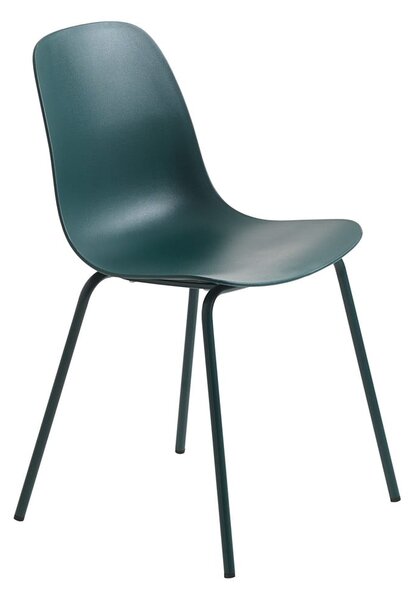Tyrkysovomodrá plastová jedálenská stolička Whitby – Unique Furniture