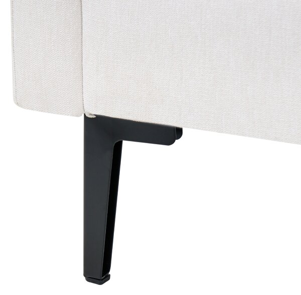 2-miestna pohovka svetlobéžové látkové čalúnenie železné nohy minimalistický štýl mid century modern