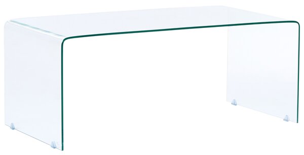 Konferenčný stolík z priehľadného skla 100 x 50 cm minimalistický obdĺžnikový moderný