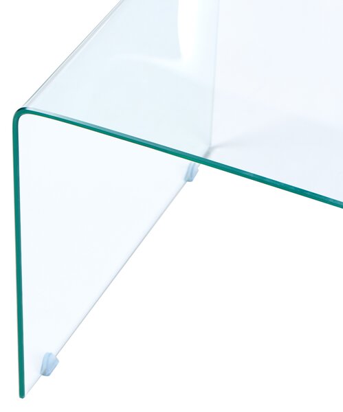 Konferenčný stolík z priehľadného skla 100 x 50 cm minimalistický obdĺžnikový moderný