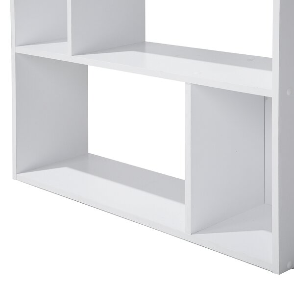 Regál s policami biely MDF 174 x 83 cm veľké a malé police knižnica úložný priestor moderný škandinávsky štýl obývačka