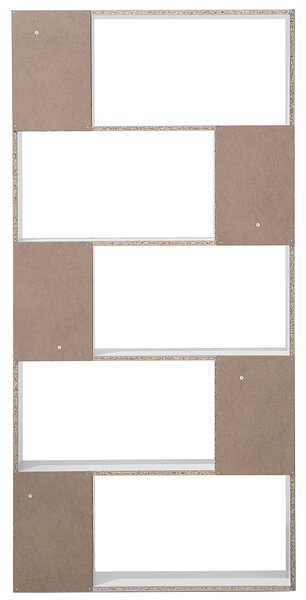 Regál s policami biely MDF 174 x 83 cm veľké a malé police knižnica úložný priestor moderný škandinávsky štýl obývačka