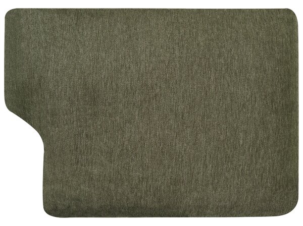 2-miestna pohovka zelené látkové čalúnenie železné nohy minimalistický štýl mid century modern