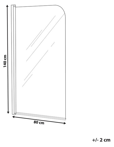 Sprchová zástena na vaňu strieborná priehľadná tvrdené sklo hliník 140 x 80 cm nastaviteľná minimalistický dizajn kúpeľňa
