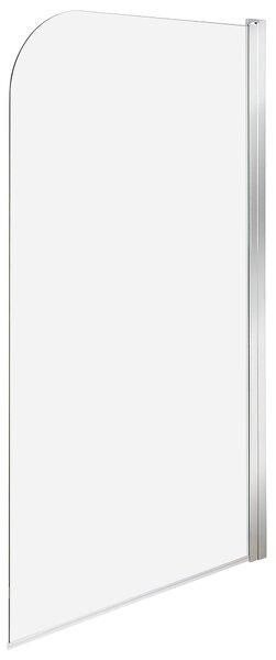 Sprchová zástena na vaňu strieborná priehľadná tvrdené sklo hliník 140 x 80 cm nastaviteľná minimalistický dizajn kúpeľňa