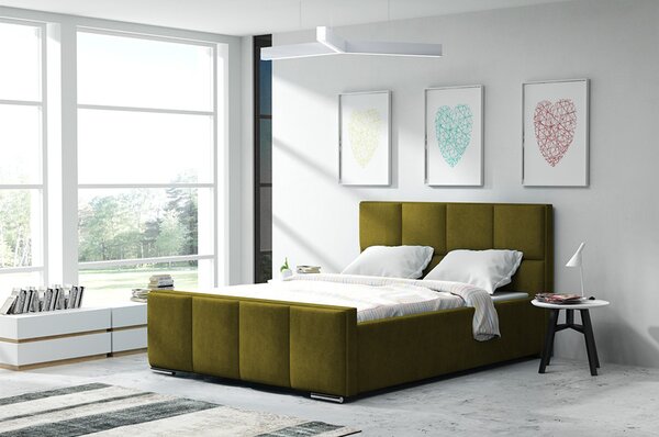 Posteľ OLIVIA 13 STANDARD 140x200 cm - strieborné nohy Grafitová