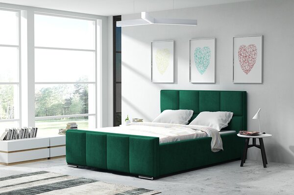 Posteľ OLIVIA 13 STANDARD 140x200 cm - strieborné nohy Grafitová