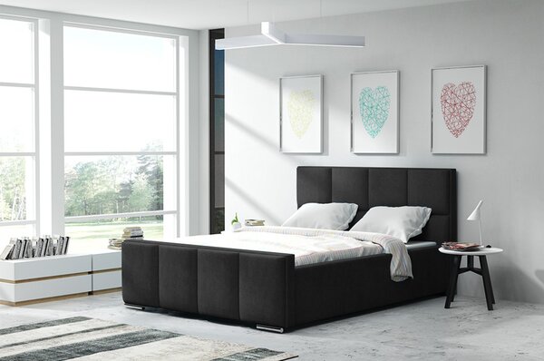 Posteľ OLIVIA 13 STANDARD 140x200 cm - strieborné nohy Grafitová