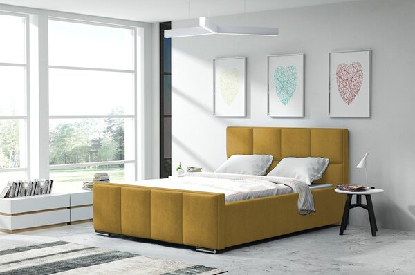 Posteľ OLIVIA 13 STANDARD 140x200 cm - strieborné nohy Grafitová