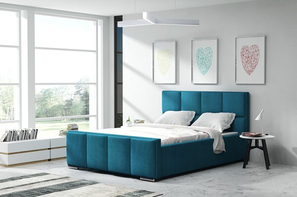 Posteľ OLIVIA 13 STANDARD 140x200 cm - strieborné nohy Grafitová