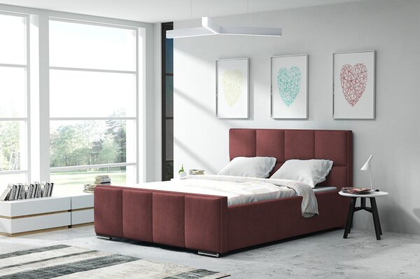 Posteľ OLIVIA 13 STANDARD 140x200 cm - strieborné nohy Grafitová