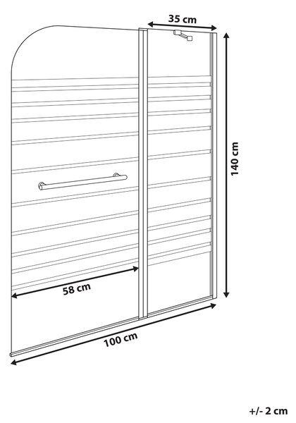 Sprchová zástena na vaňu s dvierkami čierna priehľadná matné tvrdené sklo hliník nehrdzavejúca oceľ 140 x 100 cm minimalistický dizajn