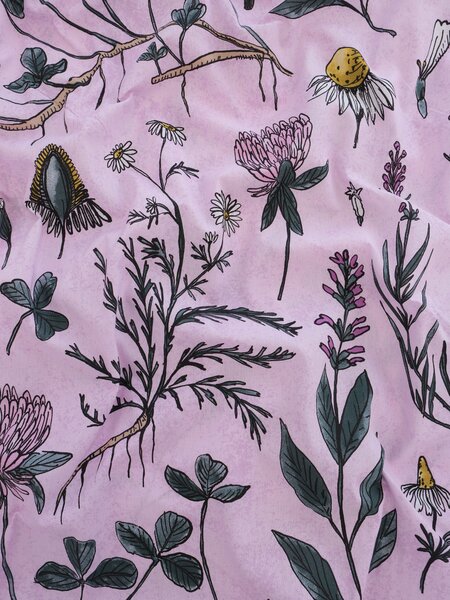 Bavlnená obliečka na vankúš Renforcé 70 × 90 cm - Herbár staroružový